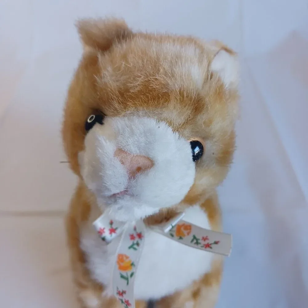 Walt Disney Company Orange White Striped Sitting Plush Cat Kitten Kitty Toy